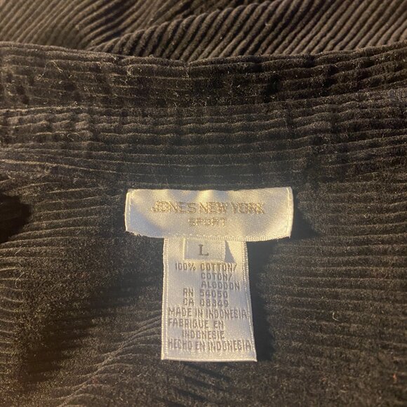 🍀🍀Jones New York Sport Black Corduroy Jacket Large - Picture 6 of 7